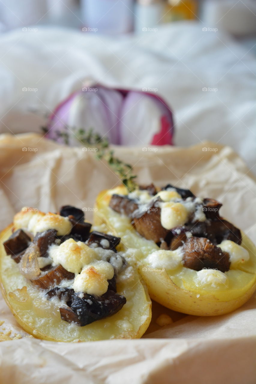 potatoes with mushrooms