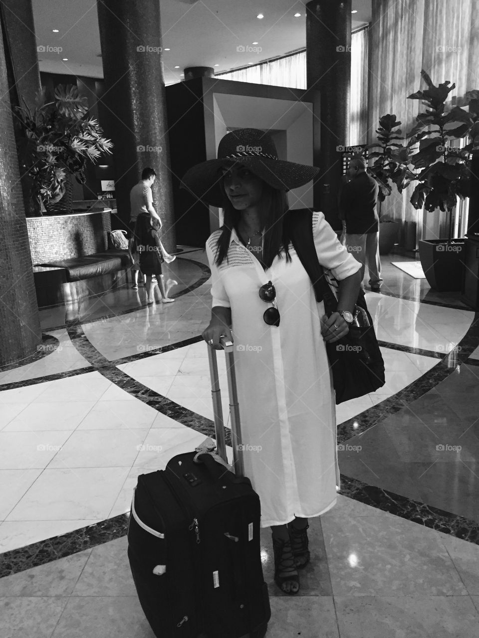 Modern woman with baggage