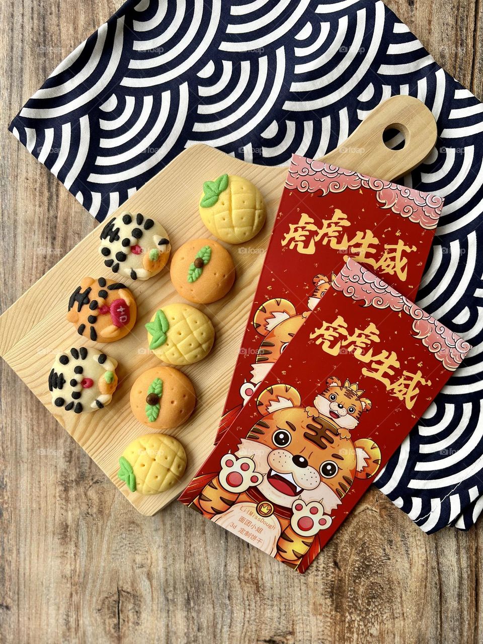 3D buttery cookies in Chinese New Year cute characters