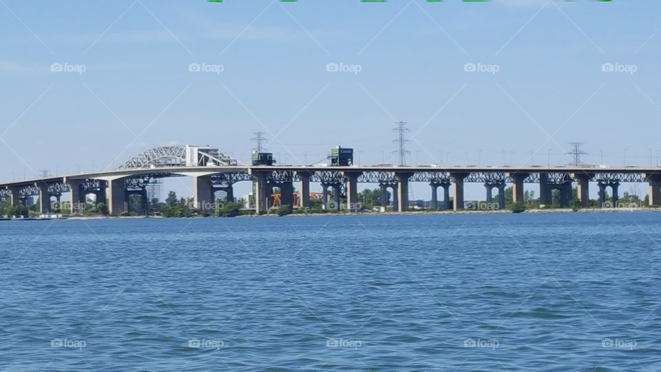 view of bridge from water