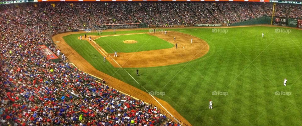 Play ball!. Baseball field at globe life park in Arlington Texas
