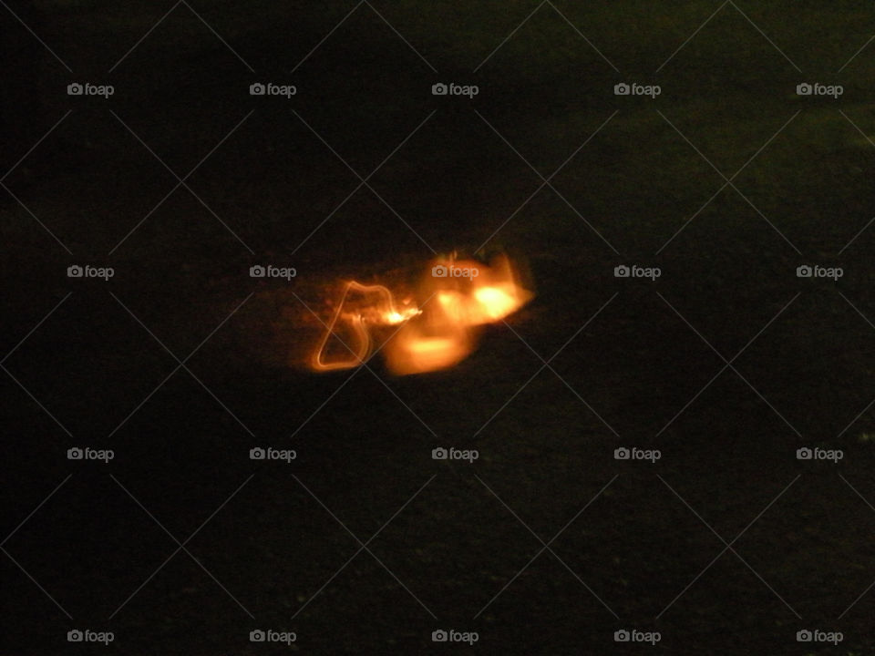 Fireworks on the New Years Even. It spelled Boo, completely unexpected.