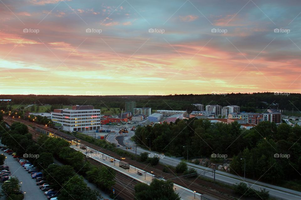 Sunset over Ulriksdal, Solna, Sweden