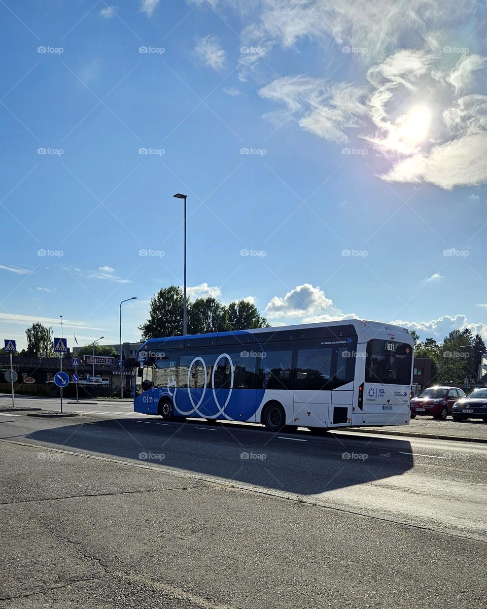 In Finland, many people travel to work by bus