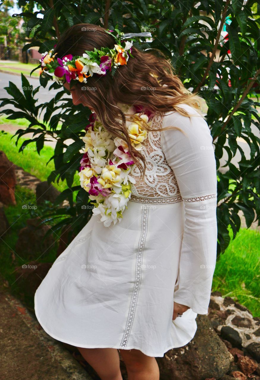 An overcast day in Hawaii is brightened up by these beautiful flowers 