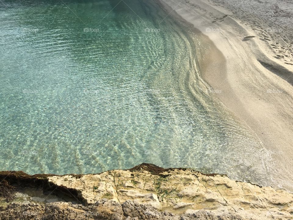 High angle view of beach