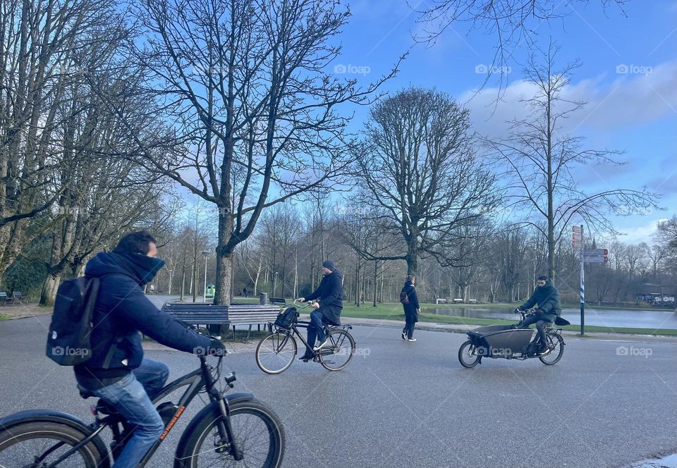 Cycling in Vondelpark