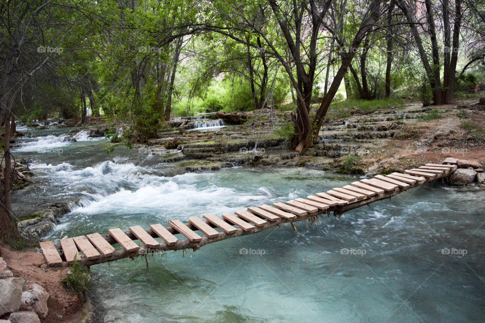 Foot bridge across the river