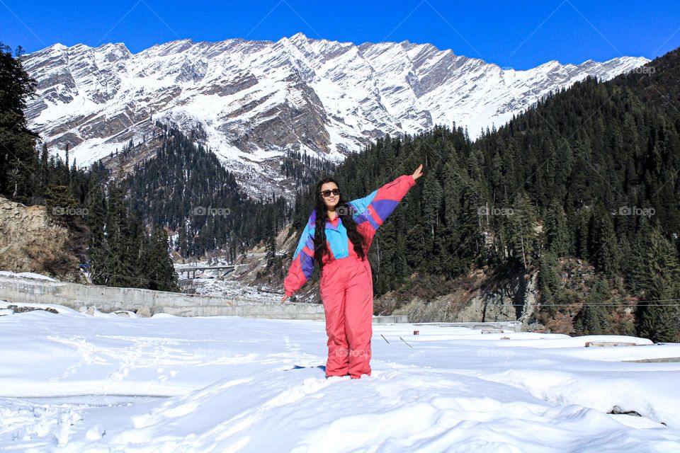 Lady enjoying winter vibe