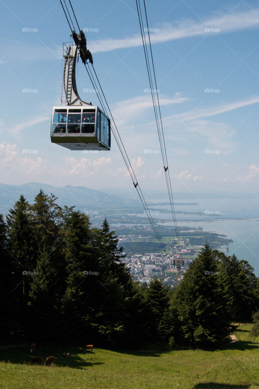 Gondola ride up the mountain 