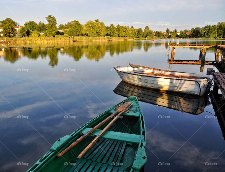 fishing at the lake in olsztyn, poland