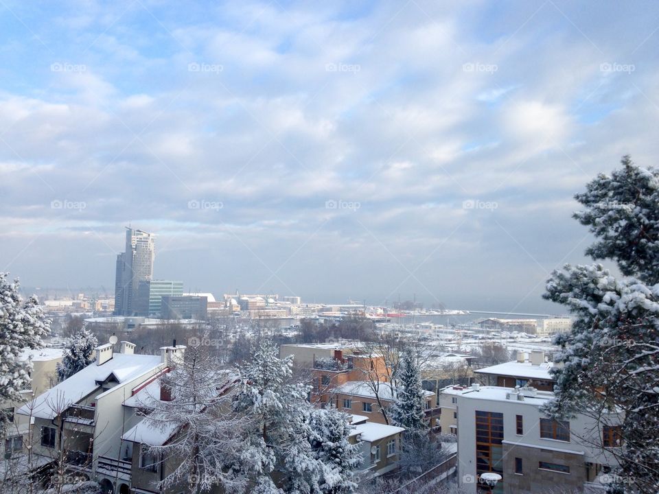 City view in winter 