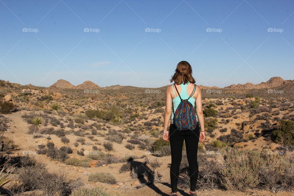 Hiker at Joshua Tree National Park