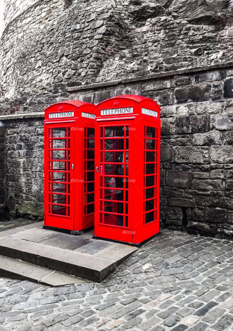 Iconic red phone boxes of Britain