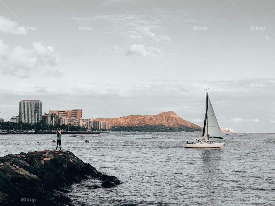 One of the best beach in the world , Waikiki Beach in Hawaii