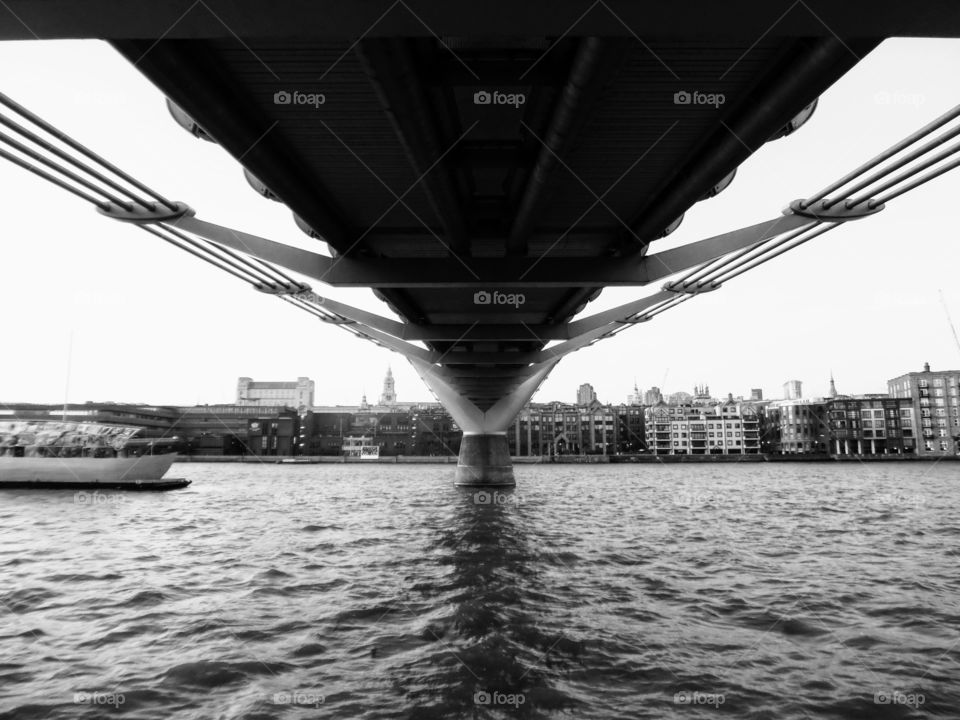 under millennium bridge  London monochrome