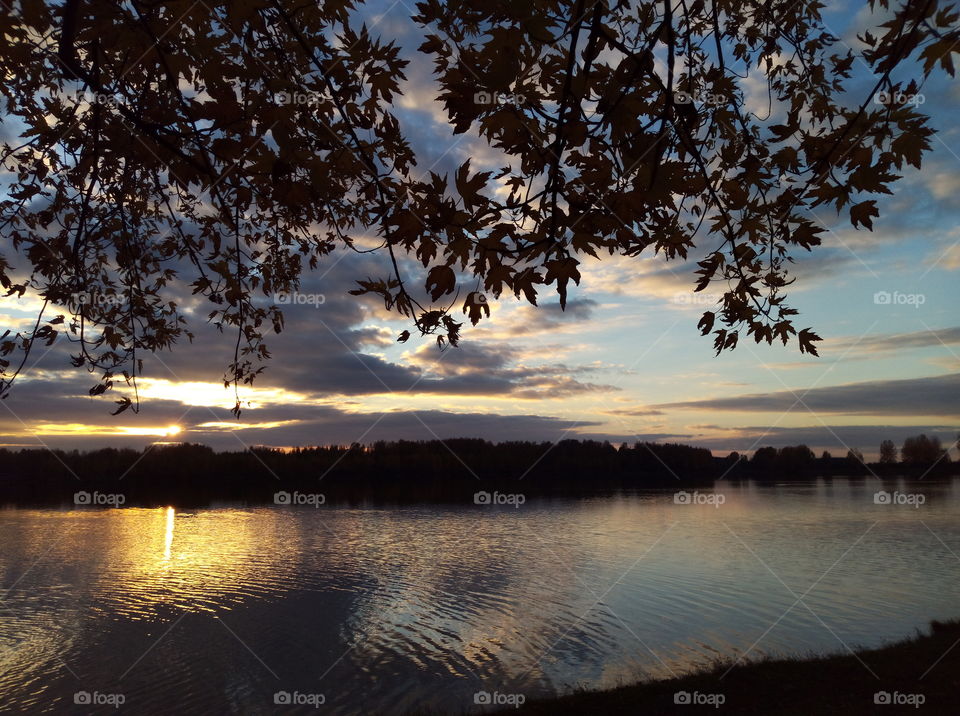 sunset on a lake