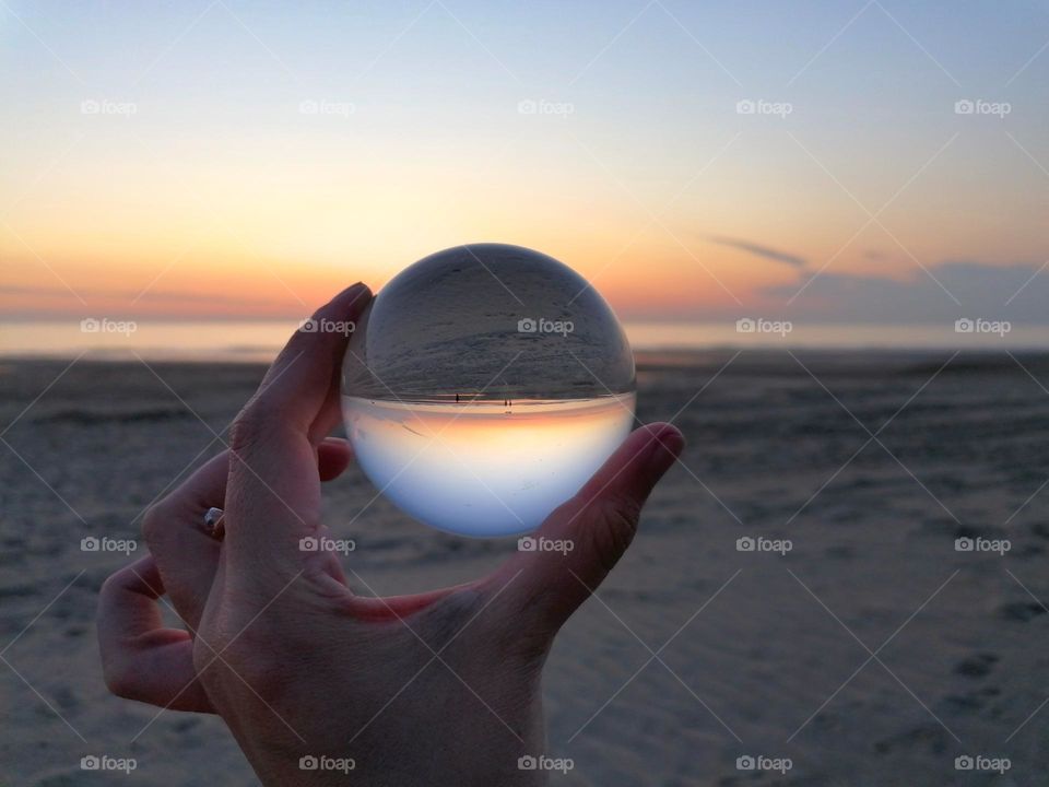 Sunset through the lensball