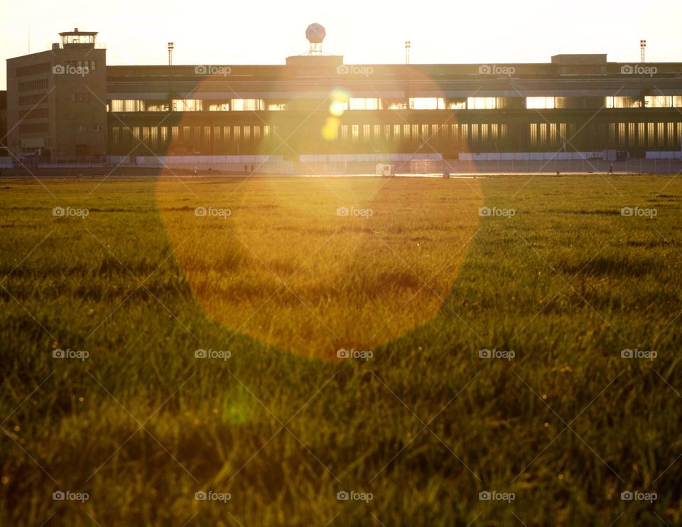 Lens flare in Berlin. 