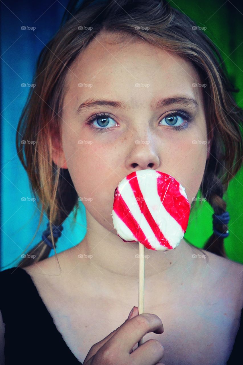 Girl with lollipop