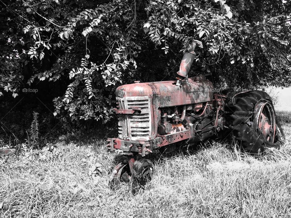 Old rusty tractor