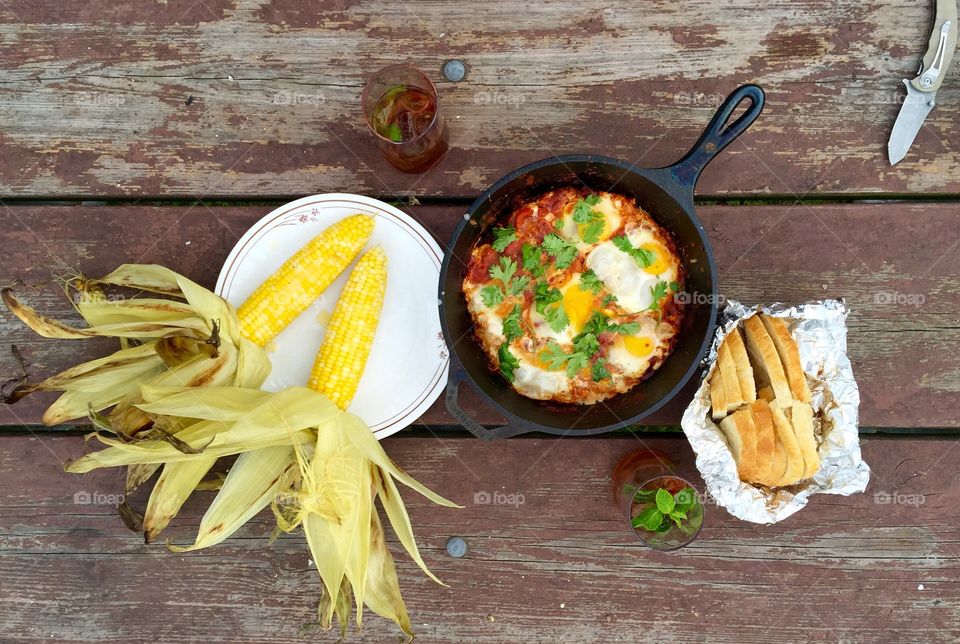 Glamping with shakshuka 