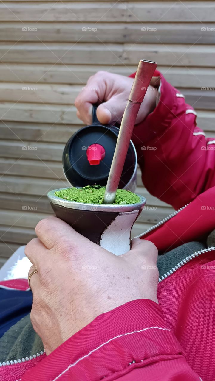 Chimarrão traditional drink in Rio Grande do Sul Brazil