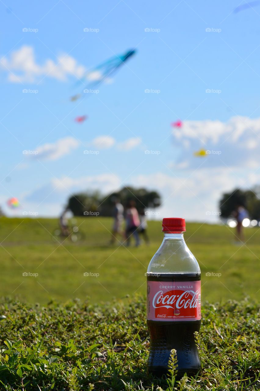 Cherry Coke enjoying the park