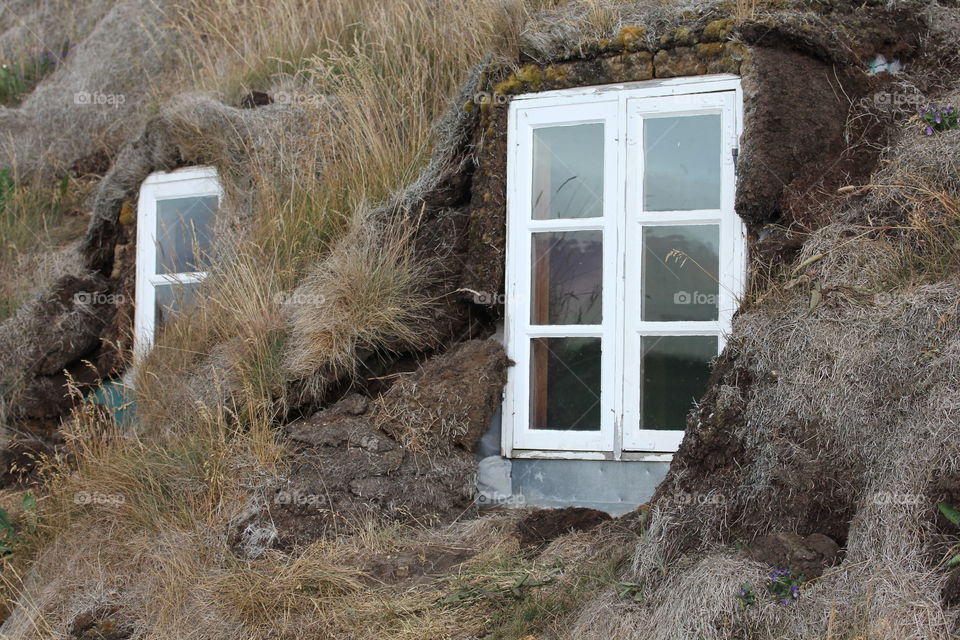 Windows in a peat farm