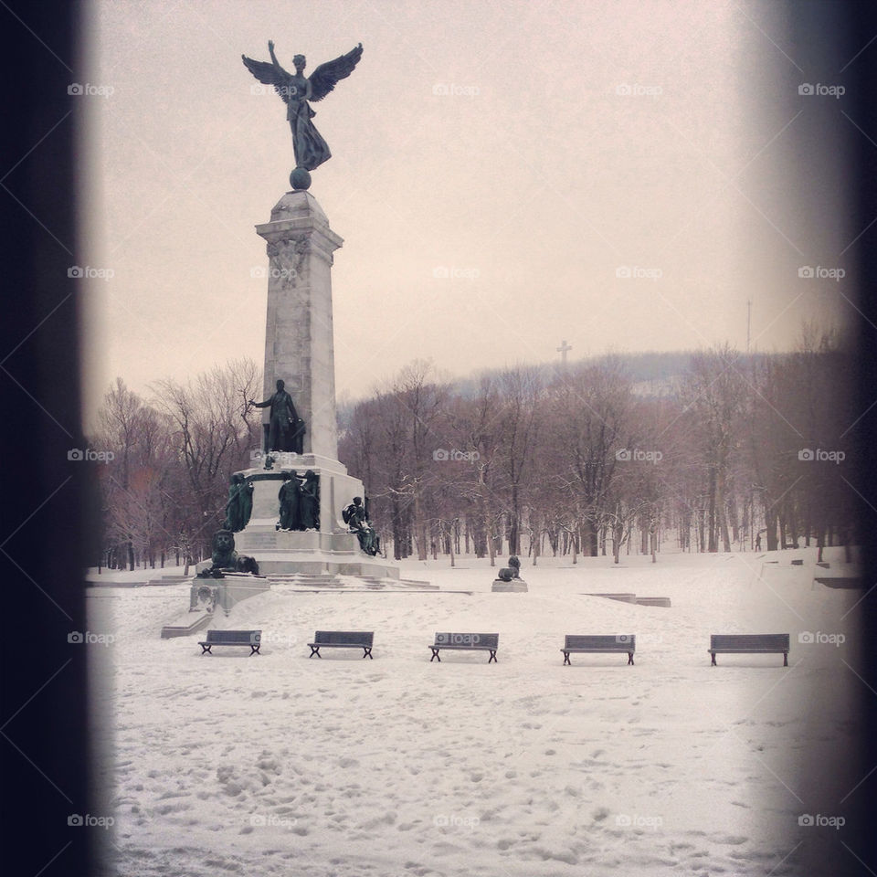 The statue on Mont Royal in Montreal Canada.