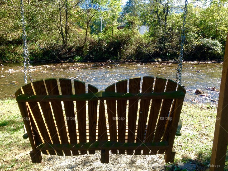 A creek swing waiting for you