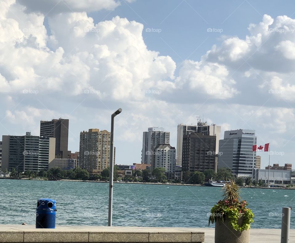 View of International Boarder City Windsor, Ontario Canada 🇨🇦