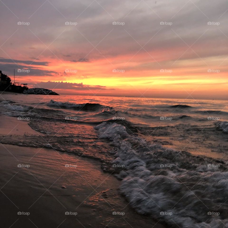 Amazing sunset on Lake Michigan 