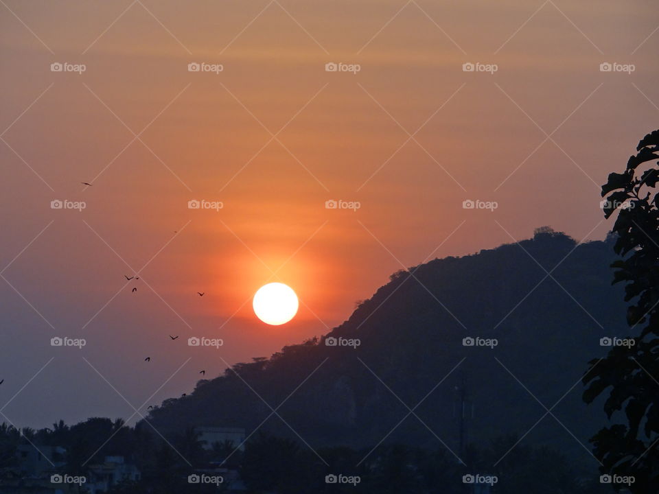 Sunset with dramatic sky