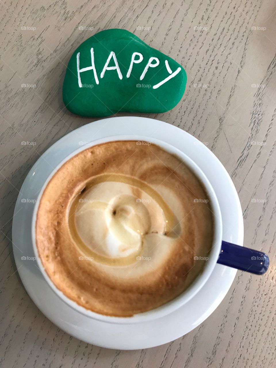 Happy breakfast with my sweet cappuccino