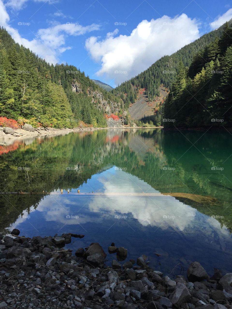 Lindeman Lake in reflection 