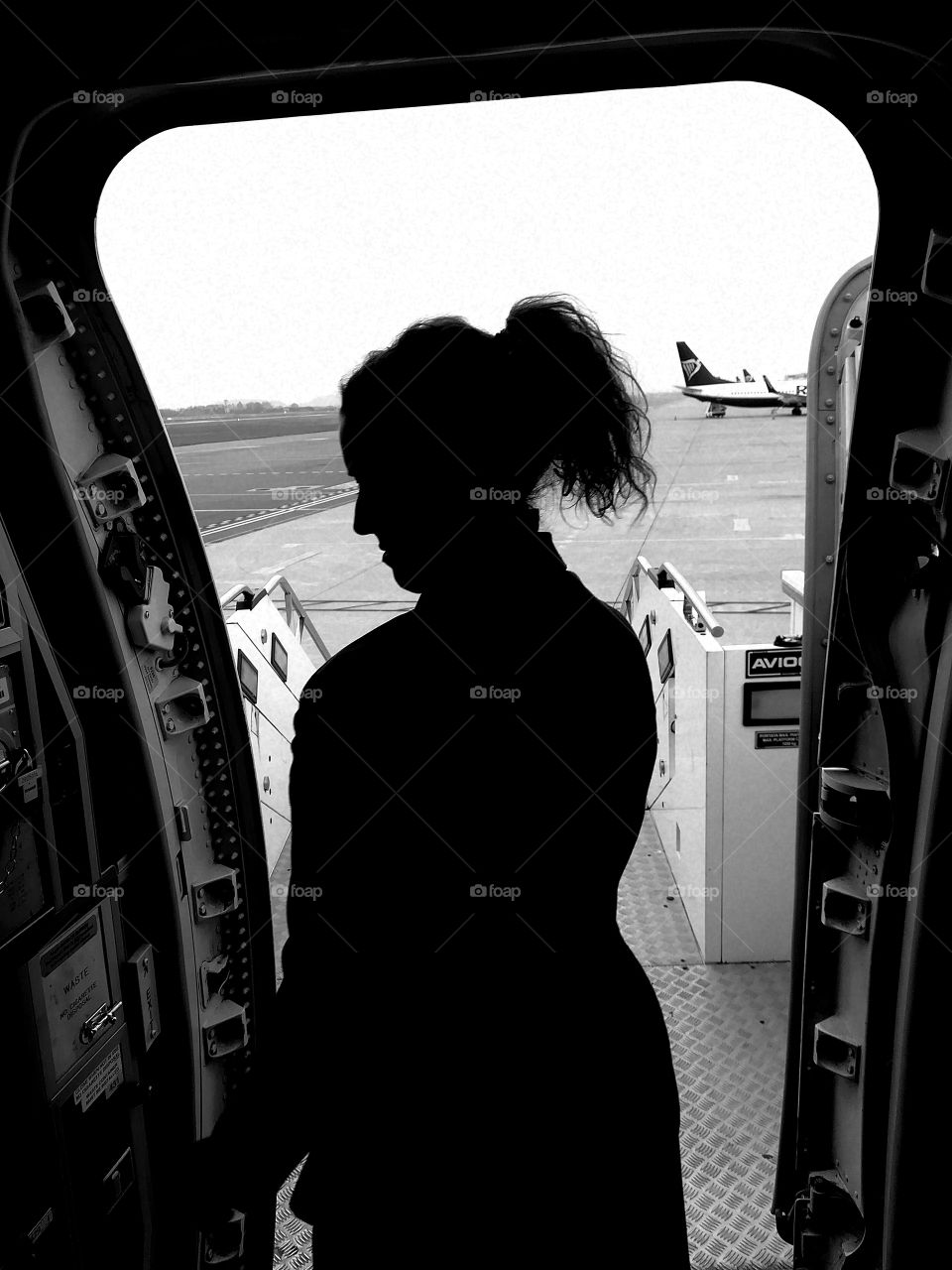 Silhouette and plane
