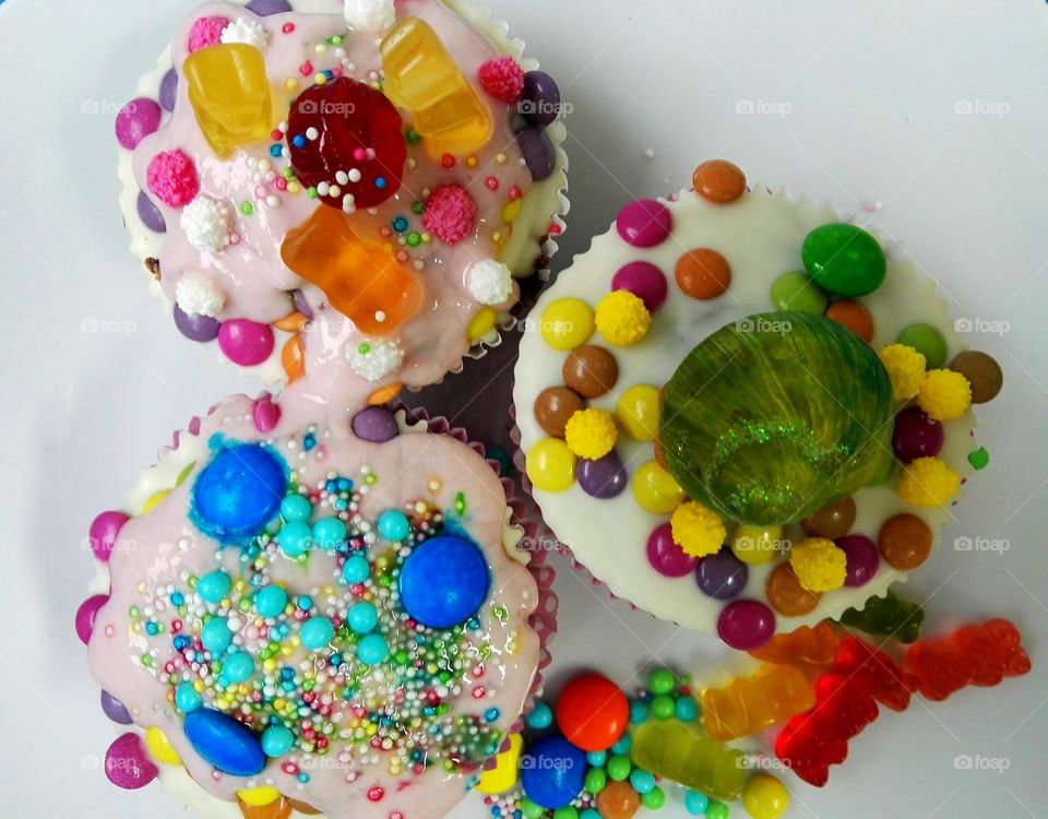 colorful crazy funny cupcakes