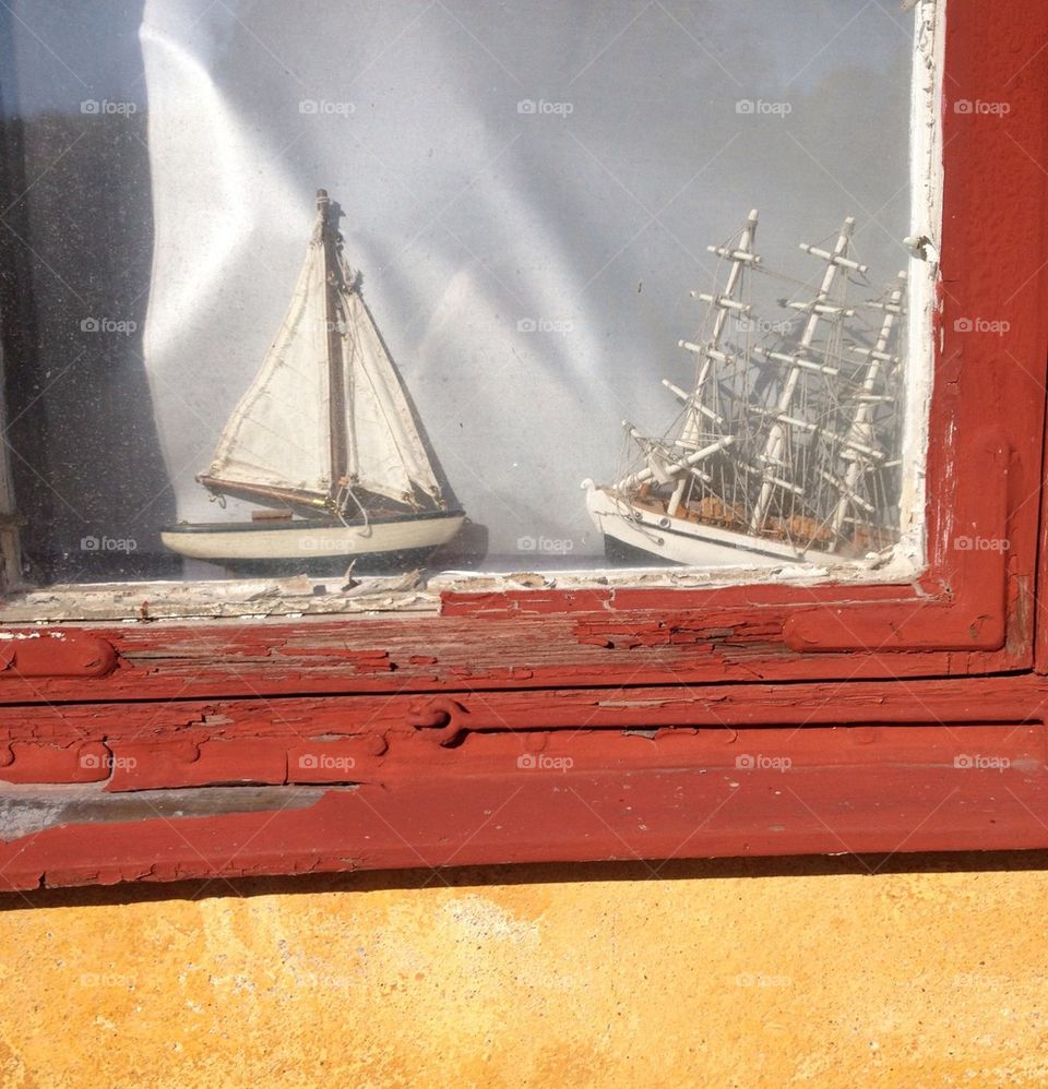 Window with boats