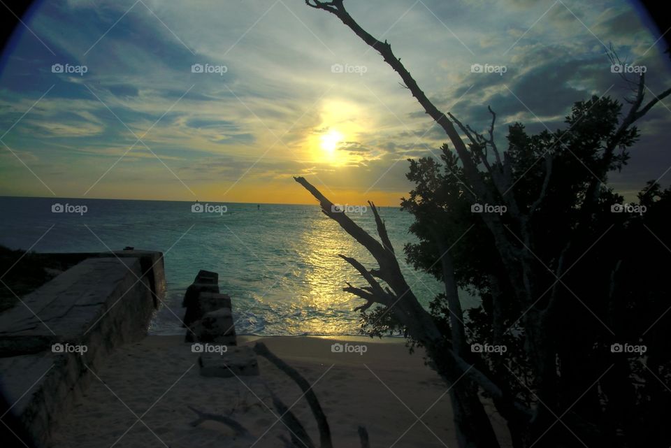 Sunset on the island. Shot at Fort Jefferson 70 miles west of Key West primitive camping at its best