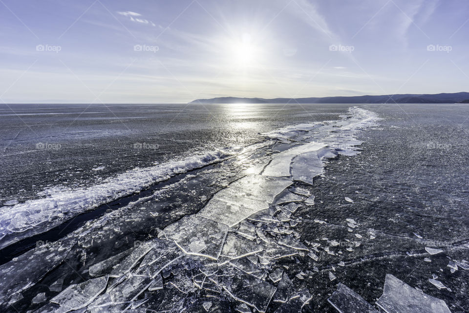 Frozen Lake Baikal,  Siberia, Russia