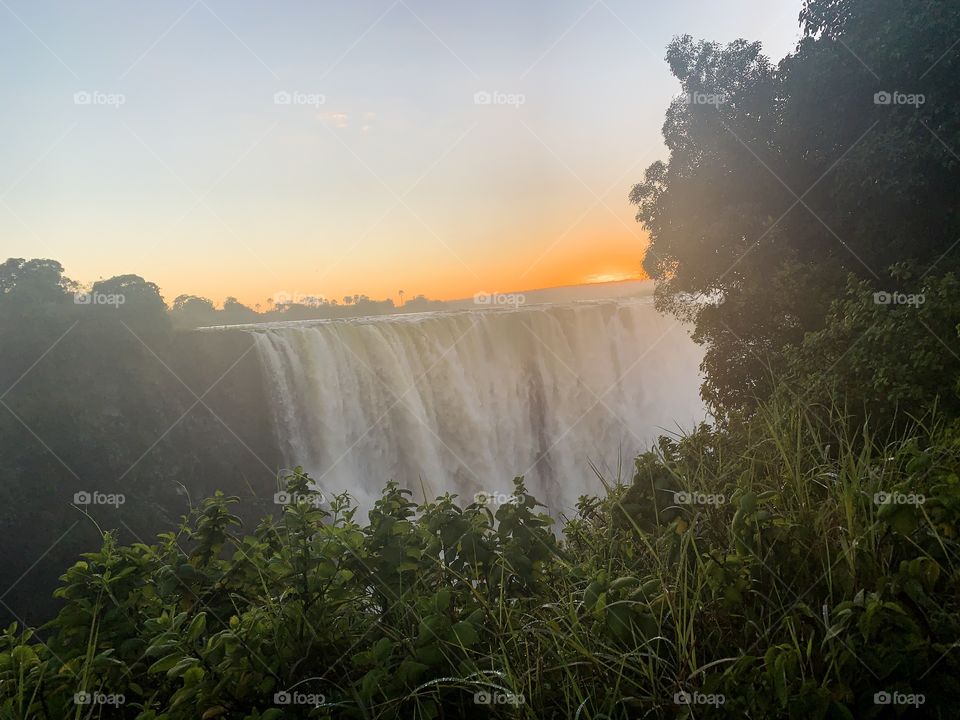 Sunrise over Victoria Falls 