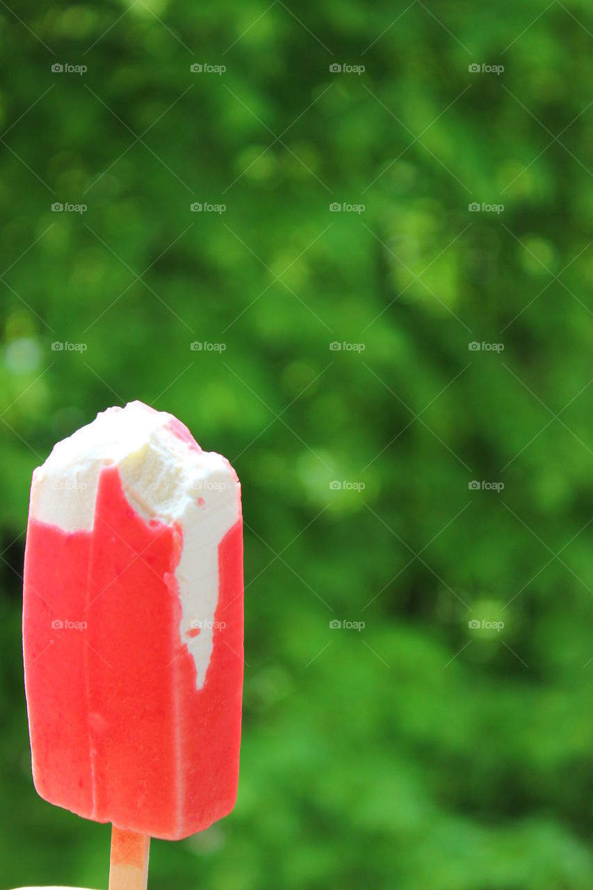 green background and ice cream