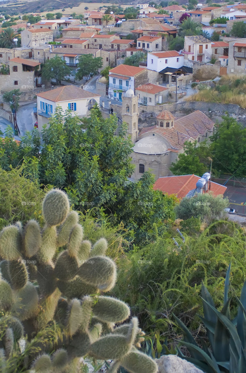 Mediterranean village from above