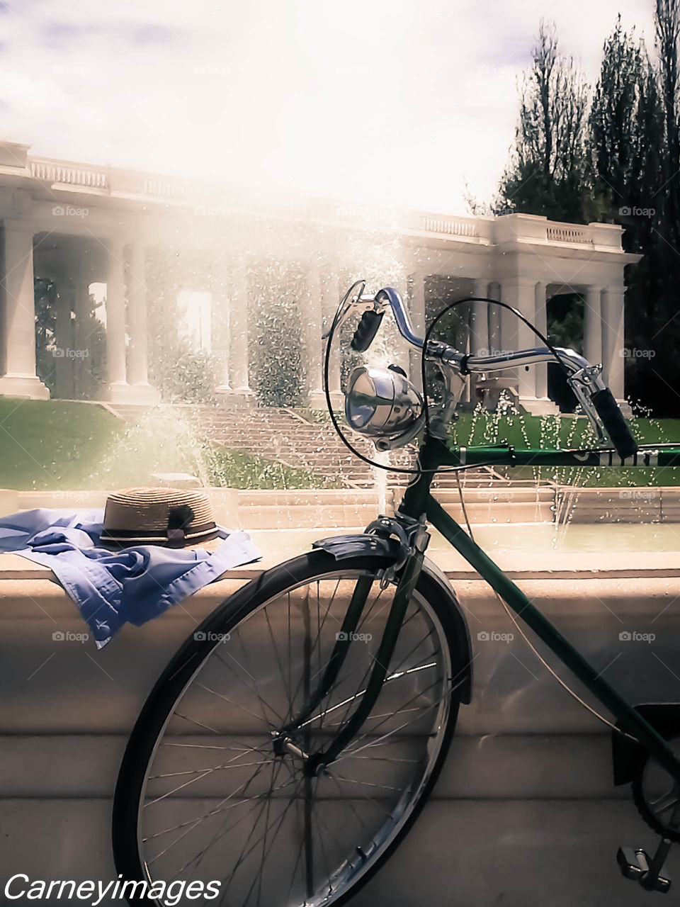 bicycle by fountain. shot in Cheesman Park, Denver