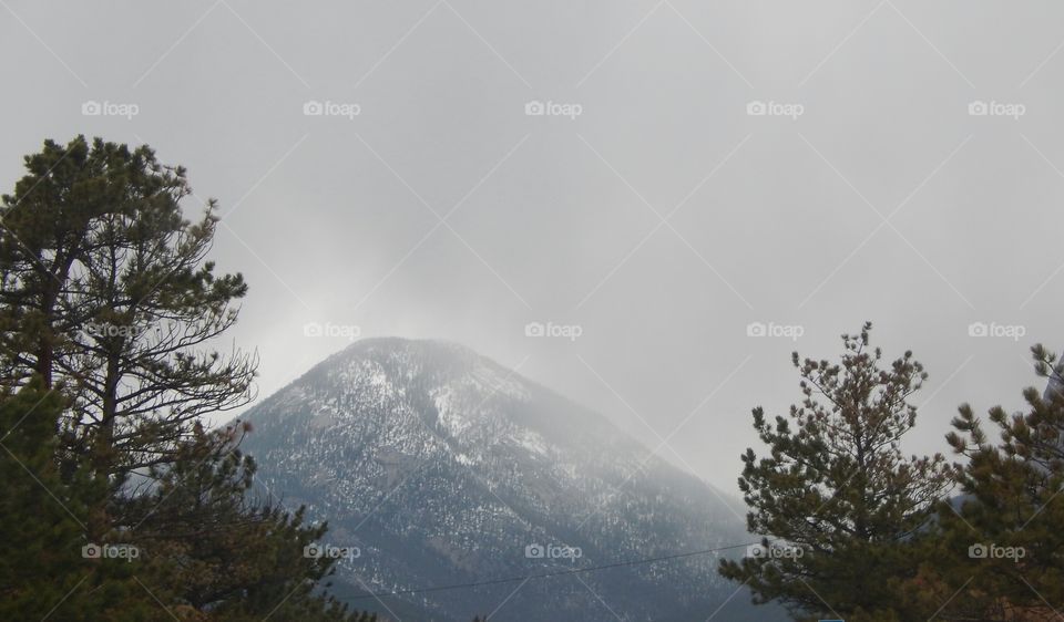 The snow making it's way into the Rocky Mountains