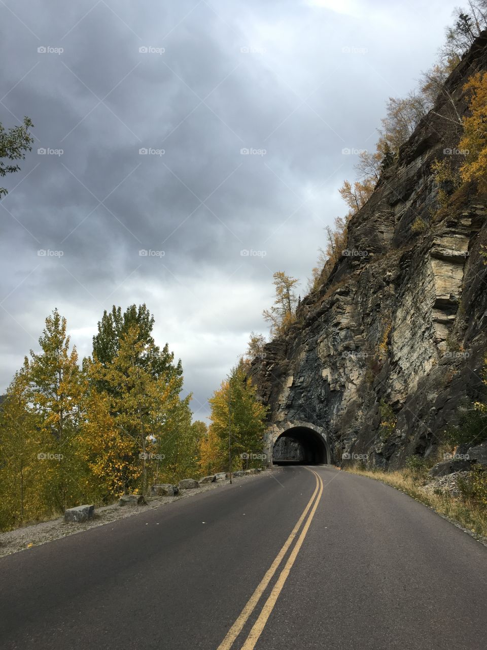 Tunnel on going-to-the-sun-road in Glacier National Park.