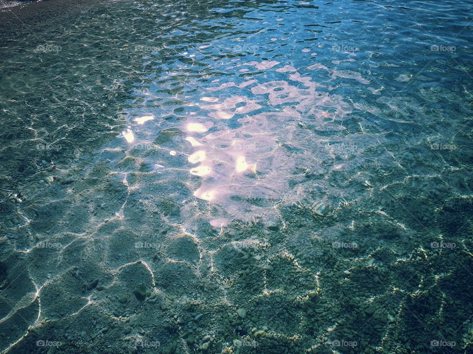 Clear blue water