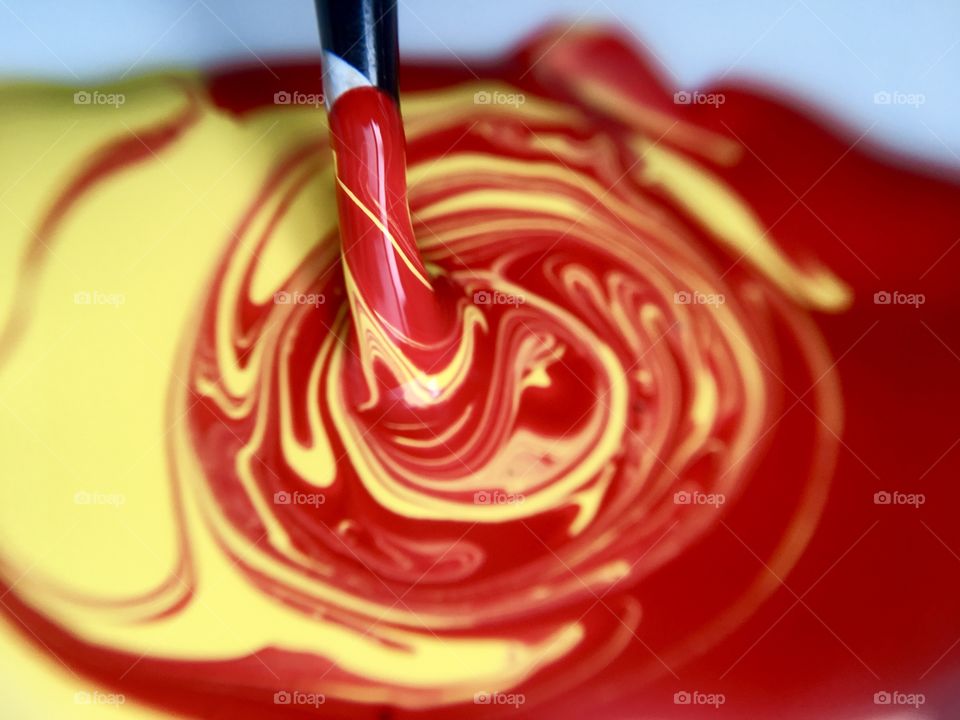 Red and yellow paint 