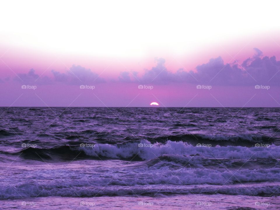 Purple sunset over the sea of Palinuro ( Italy ).